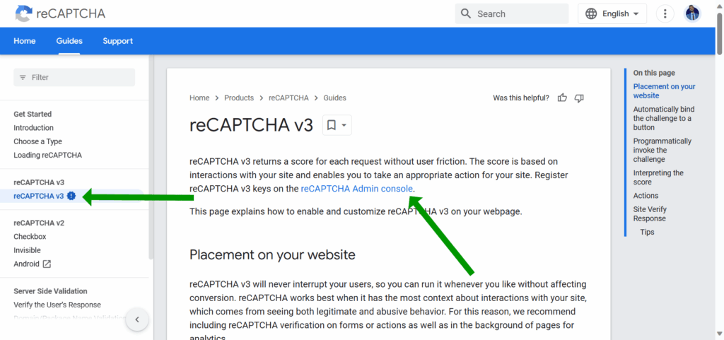 ReCAPTCHA Admin console 1024x481